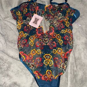 Savage X Fenty Navy and Pink Lingerie